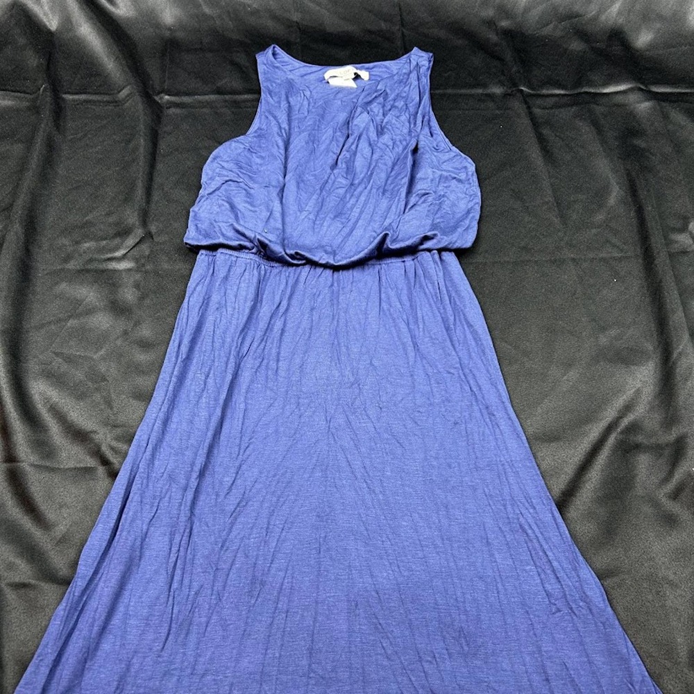 Ann Taylor LOFT Blue Sleeveless Blouson Maxi Dress Petites XSP Jersey Knit